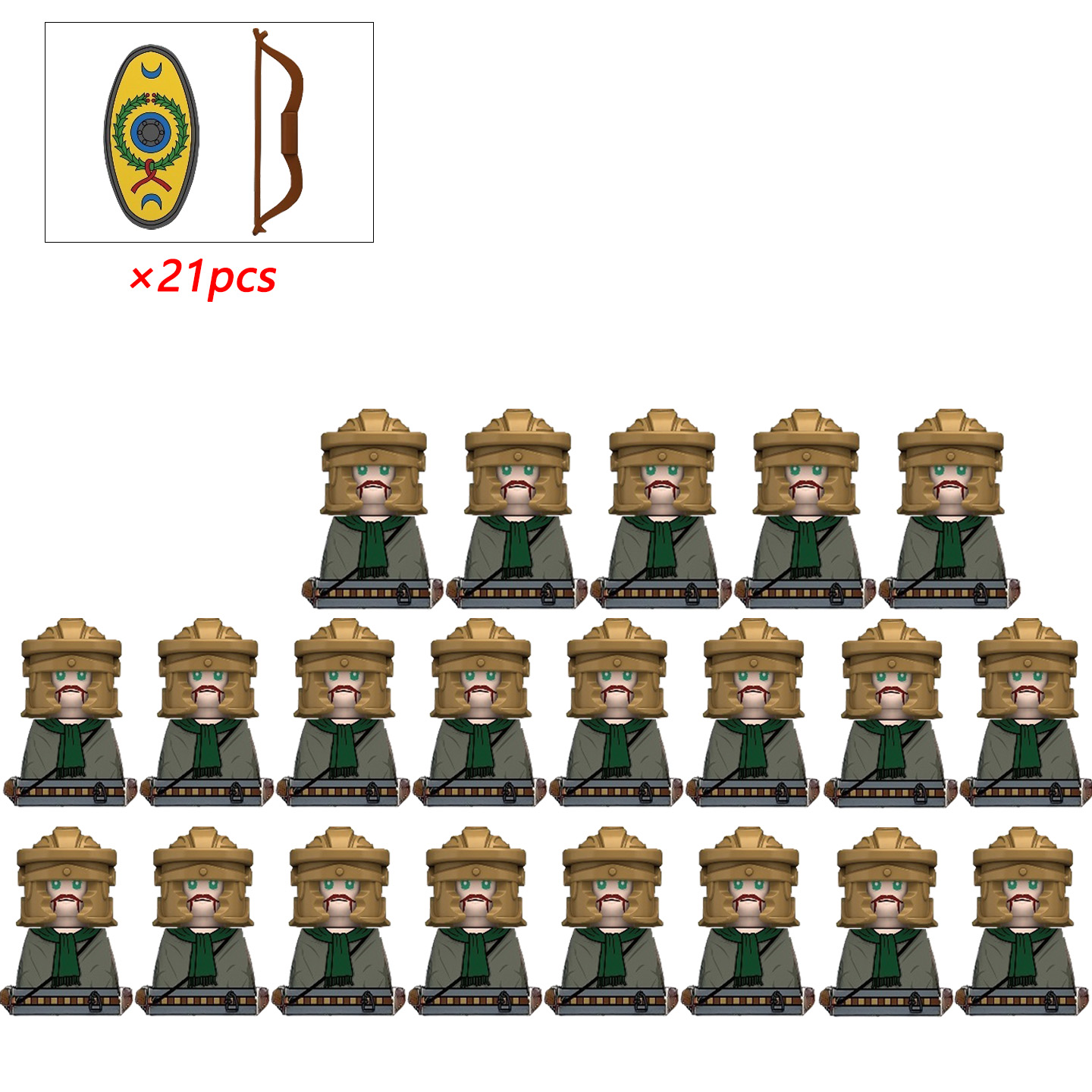 Lego Minifigure Holder - 21pcs MOC 크리 에이 티브 중세