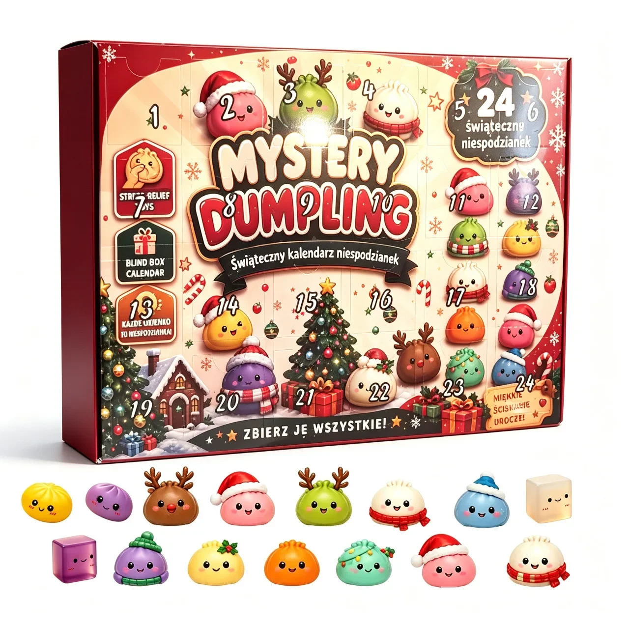 24개입 크리스마스 어드벤트 캘린더, 귀여운 만두 모양 - Mystery Box Blind Bag 리뷰 및 가격